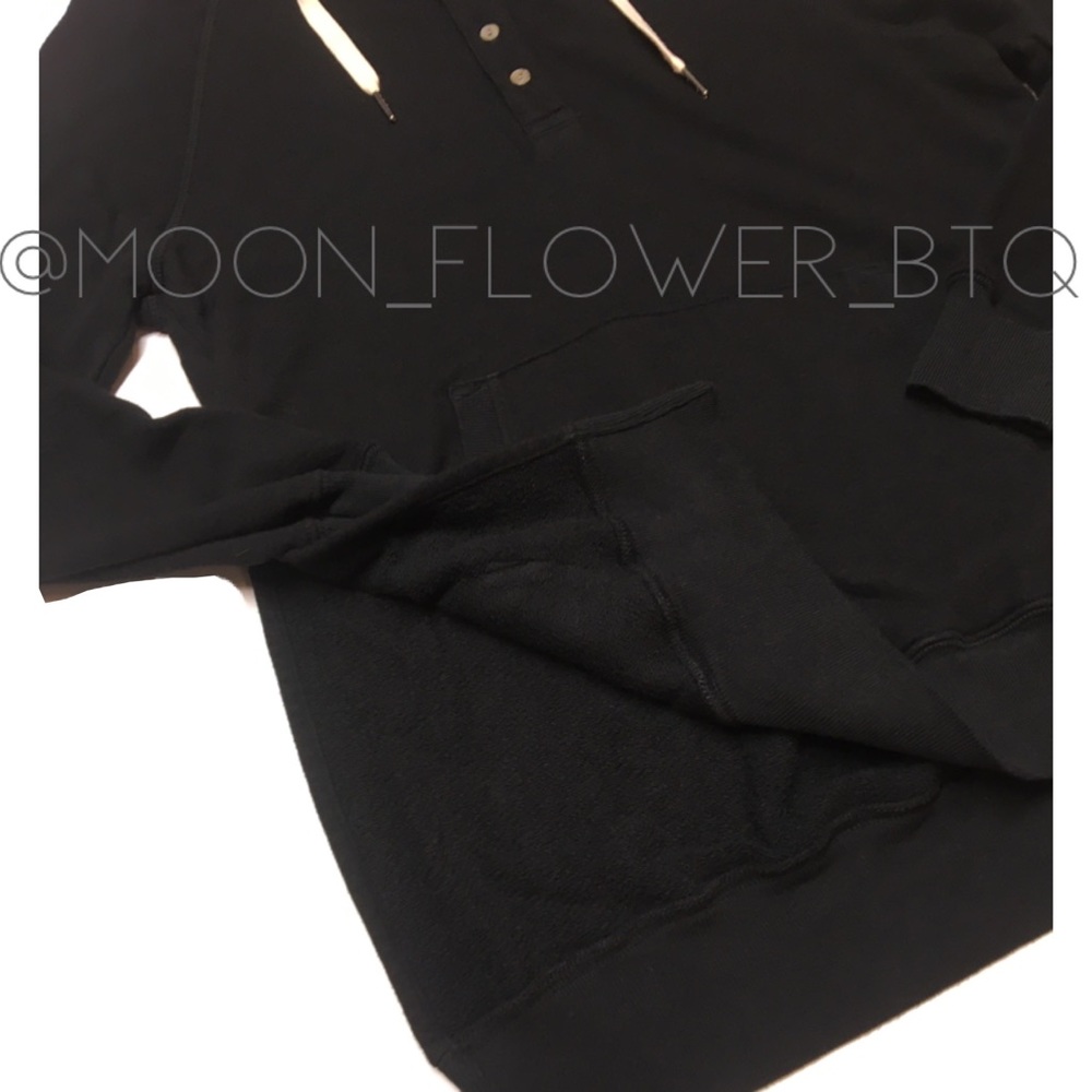 n:Philanthropy Black Button Front Hoodie Shell Buttons Kangaroo Pocket NWT - Picture 6 of 8